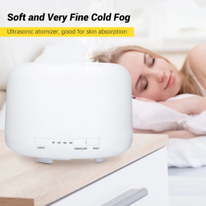 Air Humidifier Aroma Diffuser With Power Adapter, Essential Oil Machine With Seven-Color Changing Night Light, Home Fragrance