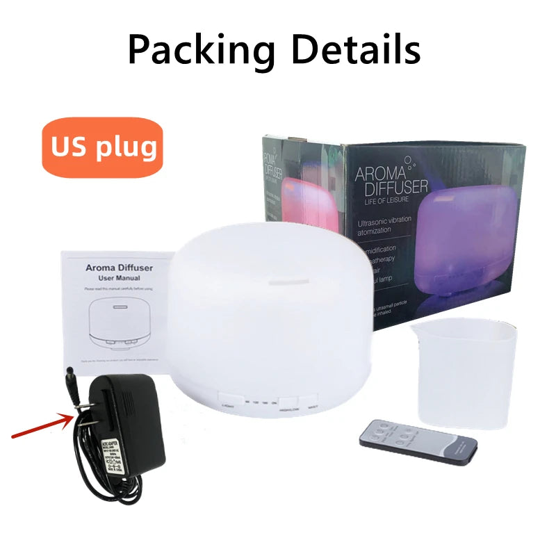 Air Humidifier Aroma Diffuser With Power Adapter, Essential Oil Machine With Seven-Color Changing Night Light, Home Fragrance