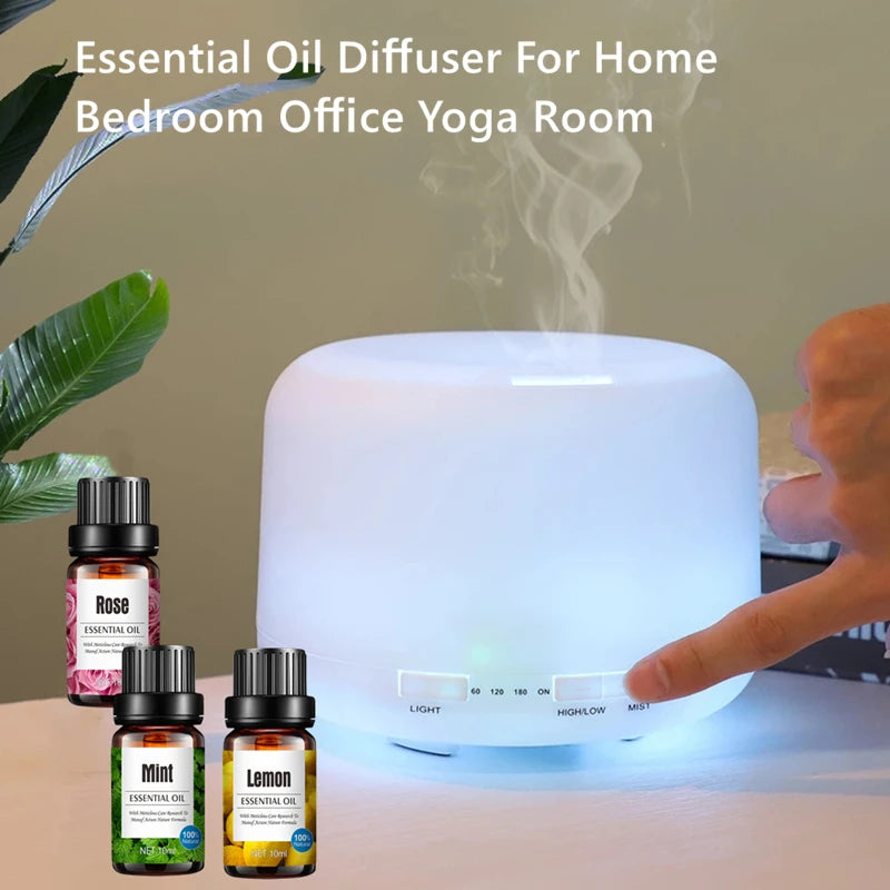 Air Humidifier Aroma Diffuser With Power Adapter, Essential Oil Machine With Seven-Color Changing Night Light, Home Fragrance