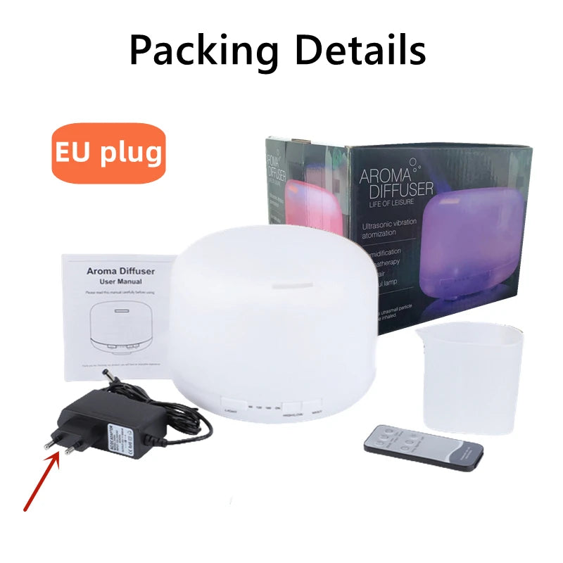 Air Humidifier Aroma Diffuser With Power Adapter, Essential Oil Machine With Seven-Color Changing Night Light, Home Fragrance