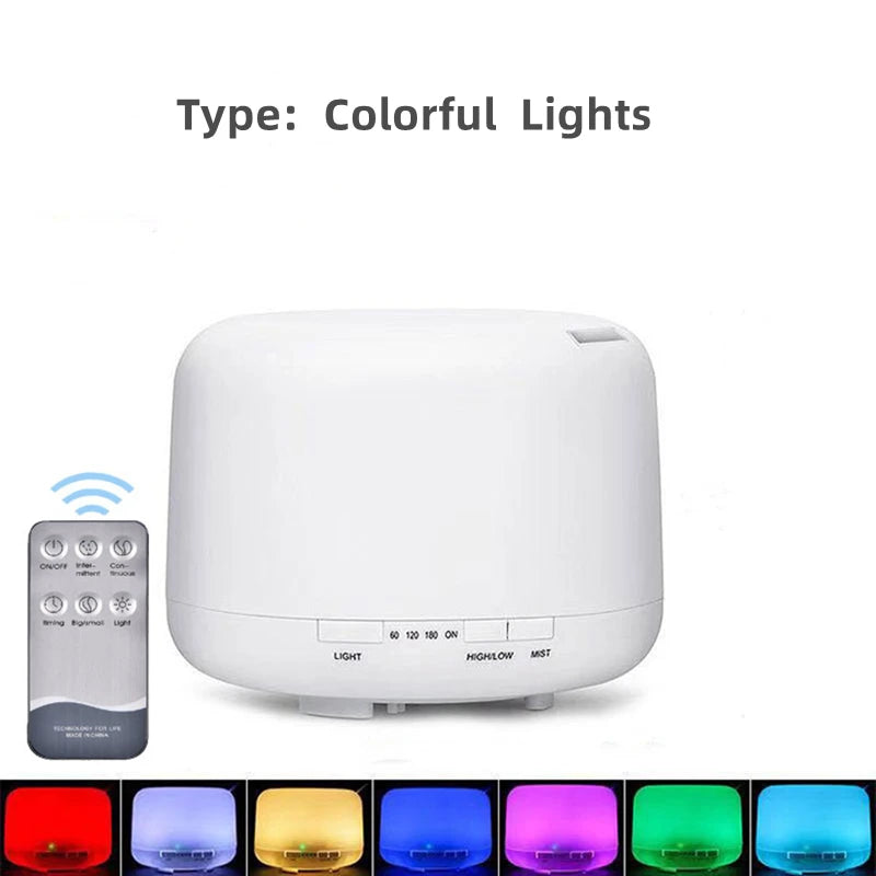 Air Humidifier Aroma Diffuser With Power Adapter, Essential Oil Machine With Seven-Color Changing Night Light, Home Fragrance