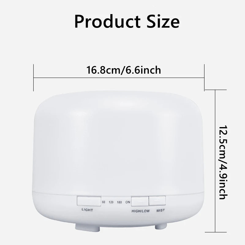 Air Humidifier Aroma Diffuser With Power Adapter, Essential Oil Machine With Seven-Color Changing Night Light, Home Fragrance