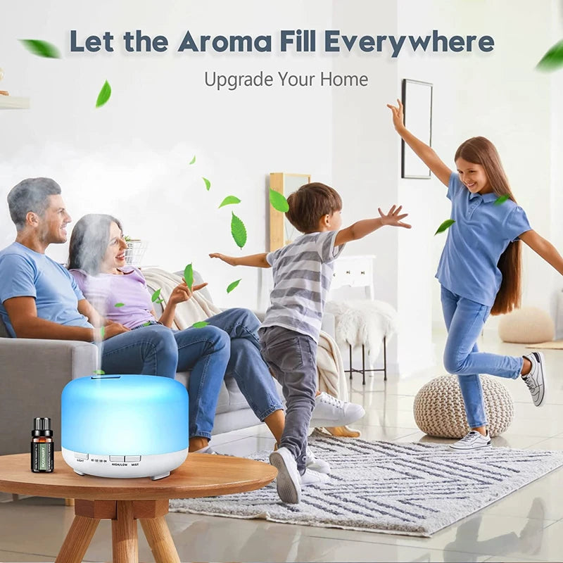 Air Humidifier Aroma Diffuser With Power Adapter, Essential Oil Machine With Seven-Color Changing Night Light, Home Fragrance